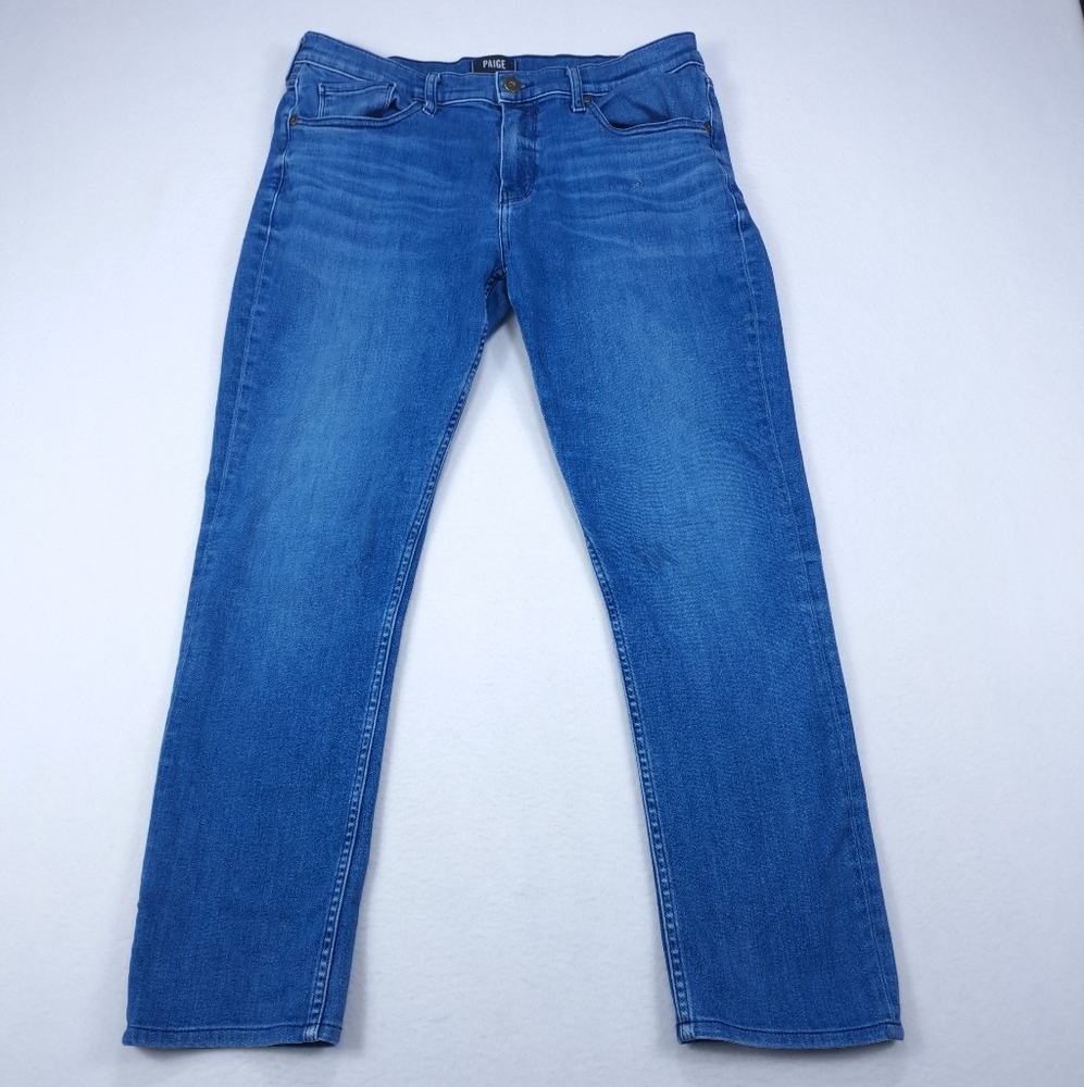 Paige‎ Men’s Jeans 34 Federal Distressed Medium Wash Straight Leg Stretchy